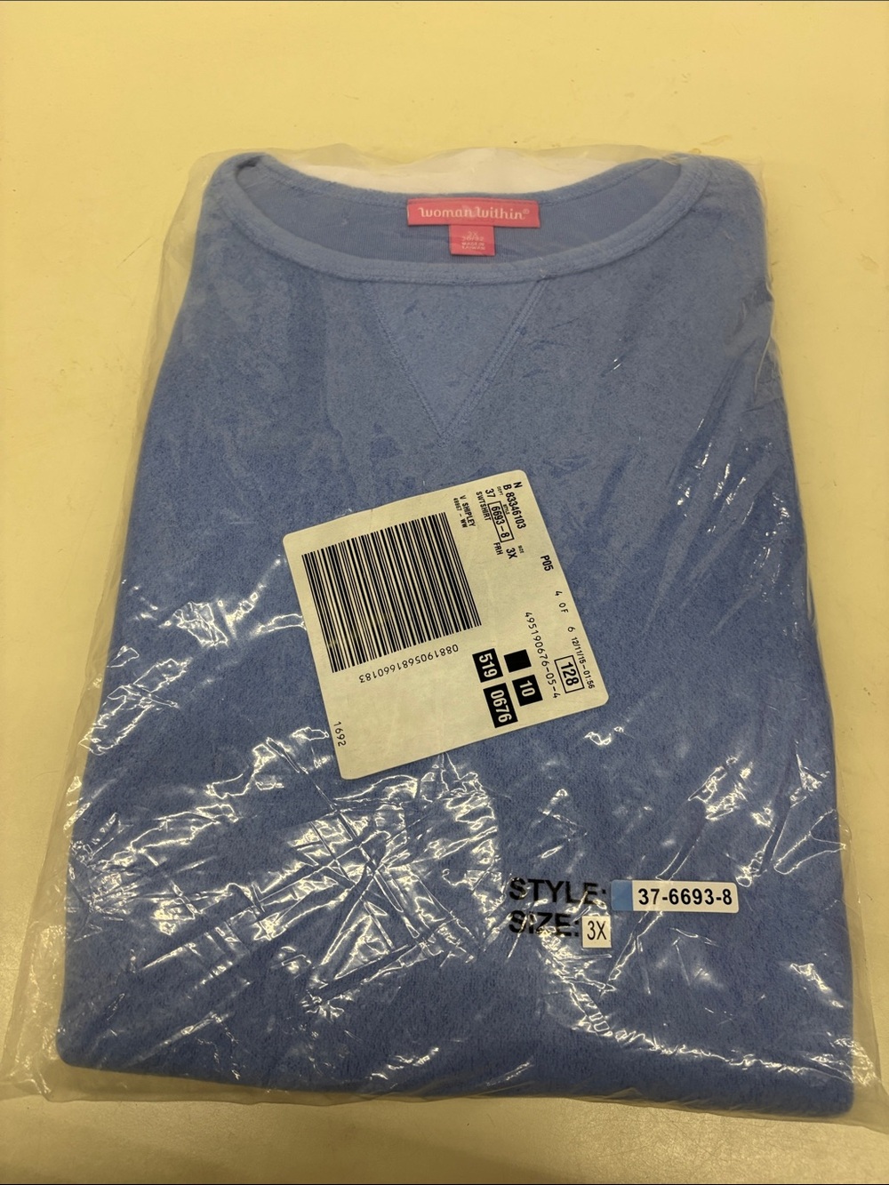 NWT Woman Within Light Blue Crewneck Sweatshirt